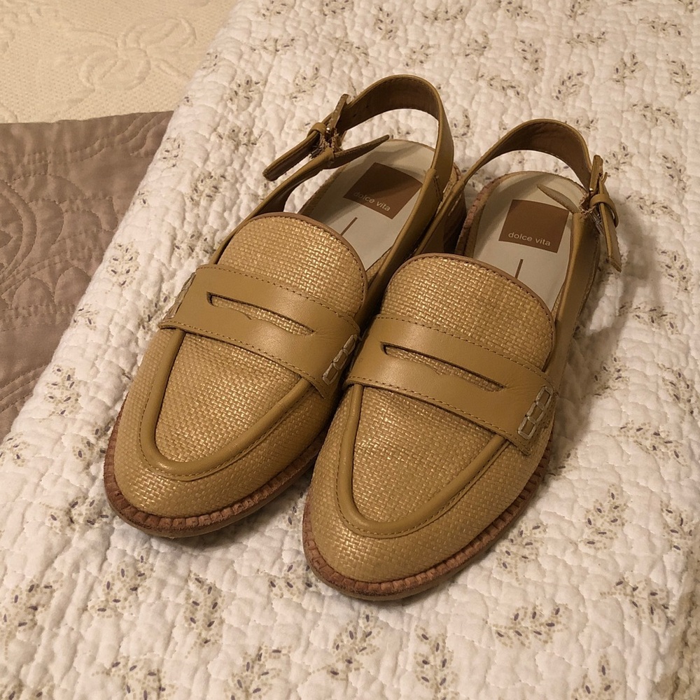 Dolce Vita Beige Slingback Loafers
